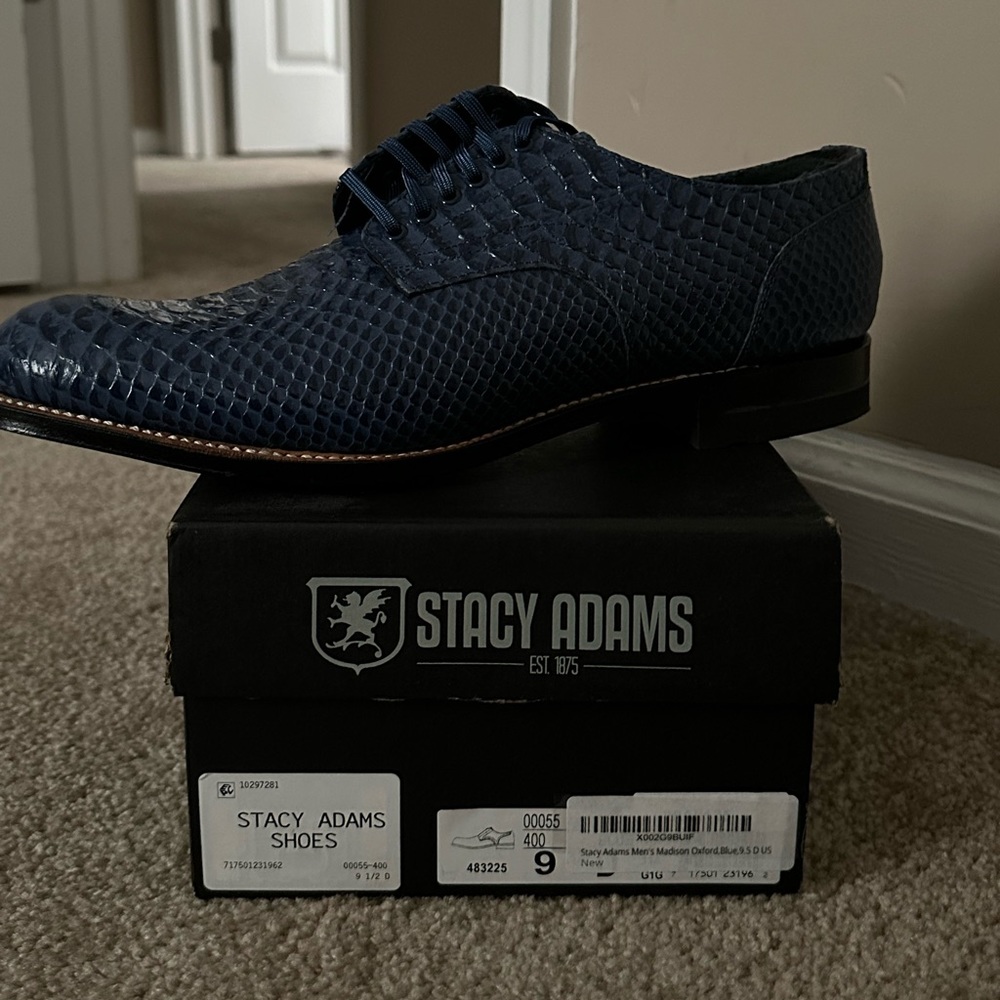 STACY ADAMS MENS MADISON OXFORDS BLUE